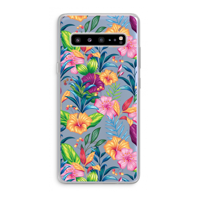 CaseCompany Tropisch 2: Samsung Galaxy S10 5G Transparant Hoesje