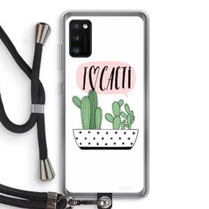 CaseCompany I love cacti: Samsung Galaxy A41 Transparant Hoesje met koord