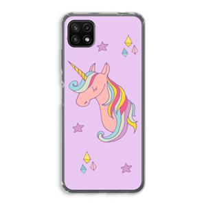 CaseCompany Roze eenhoorn: Samsung Galaxy A22 5G Transparant Hoesje