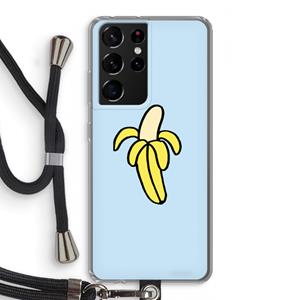 CaseCompany Banana: Samsung Galaxy S21 Ultra Transparant Hoesje met koord