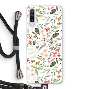 CaseCompany Sweet little flowers: Samsung Galaxy A70 Transparant Hoesje met koord