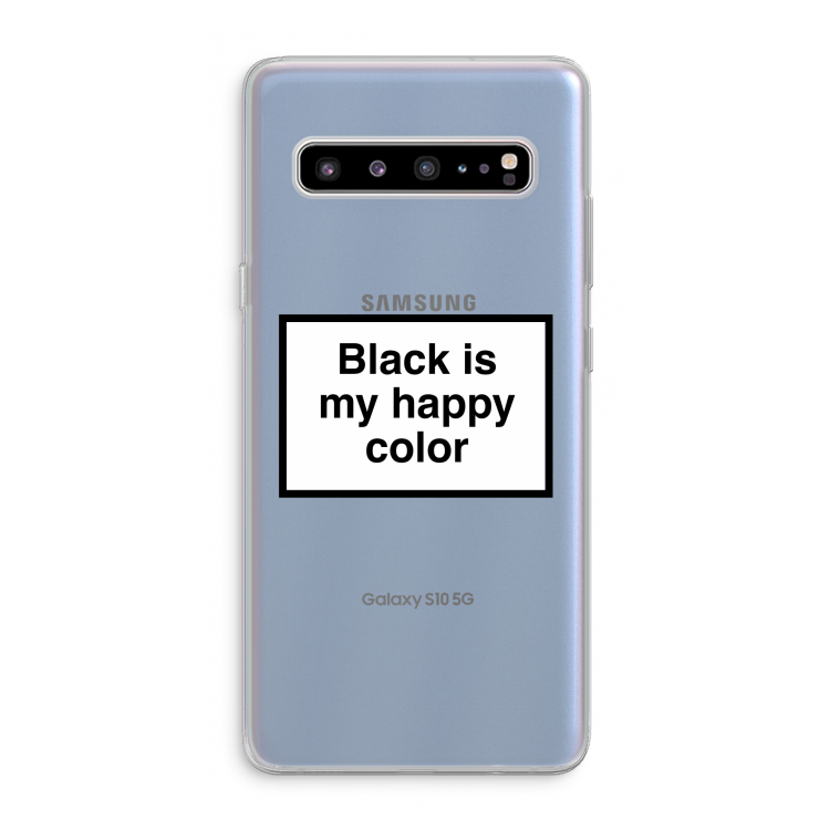 CaseCompany Black is my happy color: Samsung Galaxy S10 5G Transparant Hoesje
