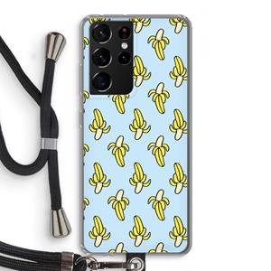 CaseCompany Bananas: Samsung Galaxy S21 Ultra Transparant Hoesje met koord