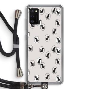 CaseCompany Miauw: Samsung Galaxy A41 Transparant Hoesje met koord