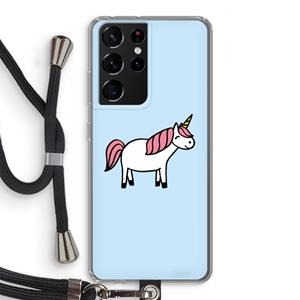 CaseCompany Eenhoorn: Samsung Galaxy S21 Ultra Transparant Hoesje met koord