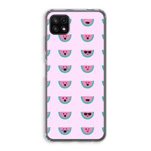 CaseCompany Smiley watermeloenprint: Samsung Galaxy A22 5G Transparant Hoesje