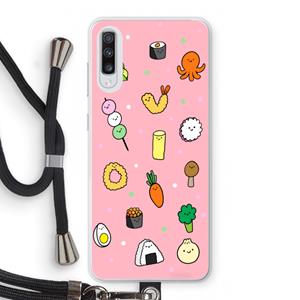 CaseCompany Happy bento friends: Samsung Galaxy A70 Transparant Hoesje met koord