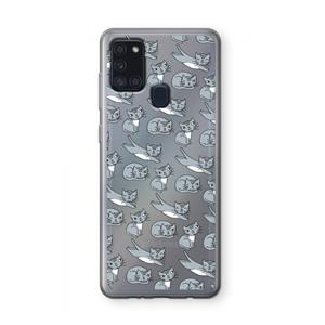 CaseCompany Poezen: Samsung Galaxy A21s Transparant Hoesje