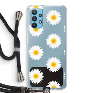 CaseCompany Margrietjes: Samsung Galaxy A32 4G Transparant Hoesje met koord