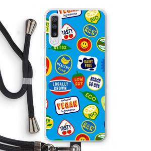 CaseCompany Fruitsticker: Samsung Galaxy A70 Transparant Hoesje met koord
