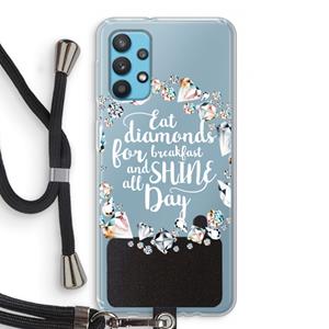 CaseCompany Diamonds: Samsung Galaxy A32 4G Transparant Hoesje met koord