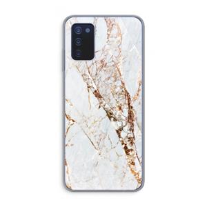 CaseCompany Goud marmer: Samsung Galaxy A03s Transparant Hoesje