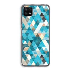 CaseCompany Gekleurde driehoekjes blauw: Samsung Galaxy A22 5G Transparant Hoesje