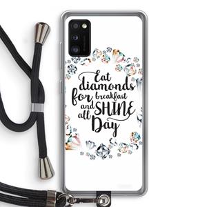 CaseCompany Diamonds: Samsung Galaxy A41 Transparant Hoesje met koord
