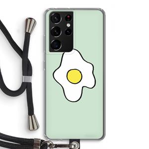 CaseCompany Spiegelei: Samsung Galaxy S21 Ultra Transparant Hoesje met koord