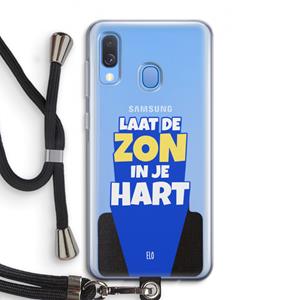 CaseCompany Laat de zon in je hart: Samsung Galaxy A40 Transparant Hoesje met koord