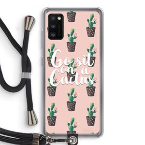 CaseCompany Cactus quote: Samsung Galaxy A41 Transparant Hoesje met koord