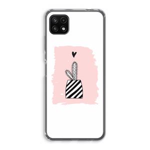 CaseCompany Zwart-wit cactus: Samsung Galaxy A22 5G Transparant Hoesje