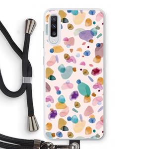 CaseCompany Terrazzo Memphis Pink: Samsung Galaxy A70 Transparant Hoesje met koord
