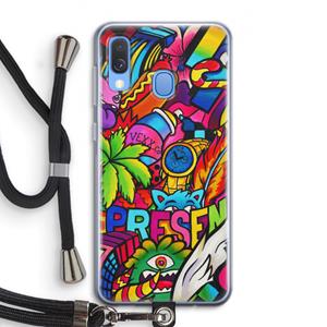 CaseCompany Represent: Samsung Galaxy A40 Transparant Hoesje met koord