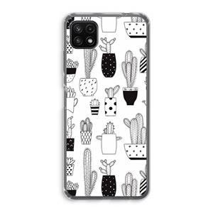 CaseCompany Cactusmotief: Samsung Galaxy A22 5G Transparant Hoesje