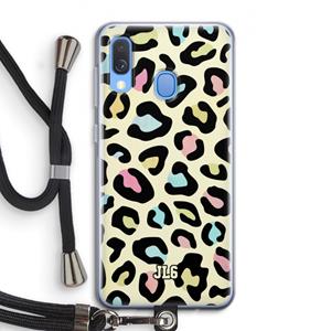 CaseCompany Leopard pattern: Samsung Galaxy A40 Transparant Hoesje met koord
