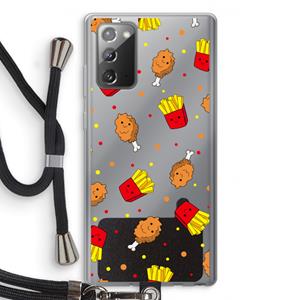 CaseCompany Chicken 'n Fries: Samsung Galaxy Note 20 / Note 20 5G Transparant Hoesje met koord