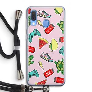 CaseCompany Things Jamie Loves: Samsung Galaxy A40 Transparant Hoesje met koord