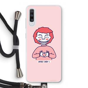 CaseCompany Hartje: Samsung Galaxy A70 Transparant Hoesje met koord