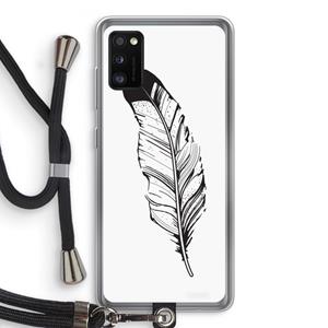 CaseCompany Pluim: Samsung Galaxy A41 Transparant Hoesje met koord