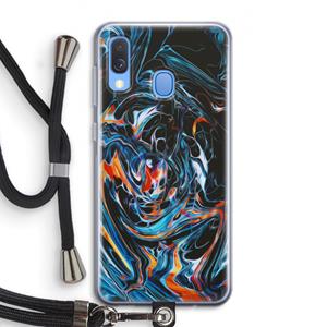 CaseCompany Black Unicorn: Samsung Galaxy A40 Transparant Hoesje met koord