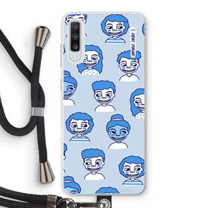 CaseCompany Gezichtjes: Samsung Galaxy A70 Transparant Hoesje met koord