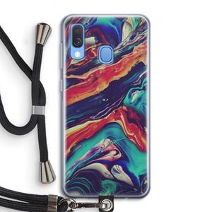 CaseCompany Chameleon Sun: Samsung Galaxy A40 Transparant Hoesje met koord