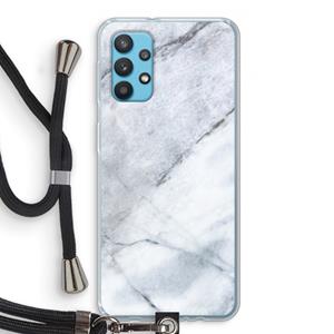 CaseCompany Witte marmer: Samsung Galaxy A32 4G Transparant Hoesje met koord