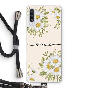 CaseCompany Daisies: Samsung Galaxy A70 Transparant Hoesje met koord