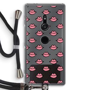 CaseCompany Lipjes: Sony Xperia XZ2 Transparant Hoesje met koord