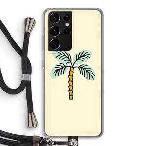 CaseCompany Palmboom: Samsung Galaxy S21 Ultra Transparant Hoesje met koord