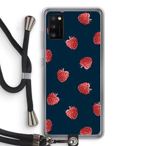 CaseCompany Framboosjes: Samsung Galaxy A41 Transparant Hoesje met koord