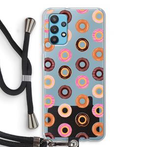 CaseCompany Donuts: Samsung Galaxy A32 4G Transparant Hoesje met koord
