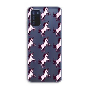 CaseCompany Musketon Unicorn: Samsung Galaxy A03s Transparant Hoesje