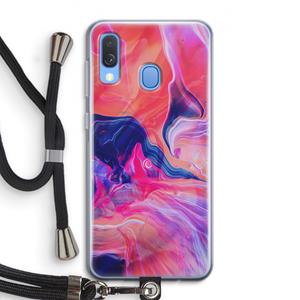 CaseCompany Earth And Ocean: Samsung Galaxy A40 Transparant Hoesje met koord