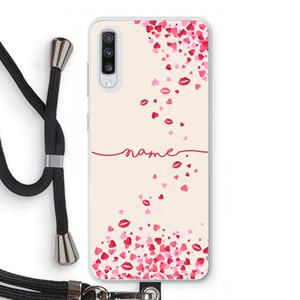 CaseCompany Hartjes en kusjes: Samsung Galaxy A70 Transparant Hoesje met koord