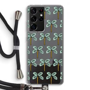 CaseCompany Paradise: Samsung Galaxy S21 Ultra Transparant Hoesje met koord