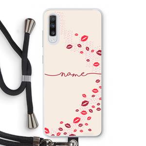 CaseCompany Kusjes: Samsung Galaxy A70 Transparant Hoesje met koord