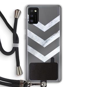 CaseCompany Marmeren pijlen: Samsung Galaxy A41 Transparant Hoesje met koord