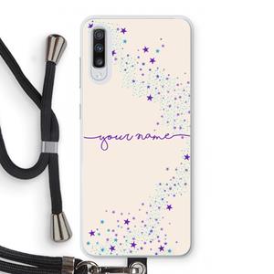 CaseCompany Sterren: Samsung Galaxy A70 Transparant Hoesje met koord