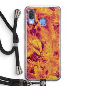 CaseCompany Eternal Fire: Samsung Galaxy A40 Transparant Hoesje met koord