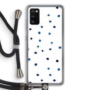 CaseCompany Blauwe stippen: Samsung Galaxy A41 Transparant Hoesje met koord
