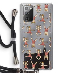 CaseCompany Gymboys: Samsung Galaxy Note 20 / Note 20 5G Transparant Hoesje met koord
