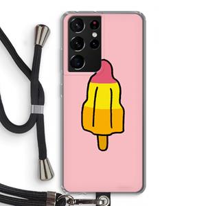 CaseCompany Raketijsje: Samsung Galaxy S21 Ultra Transparant Hoesje met koord